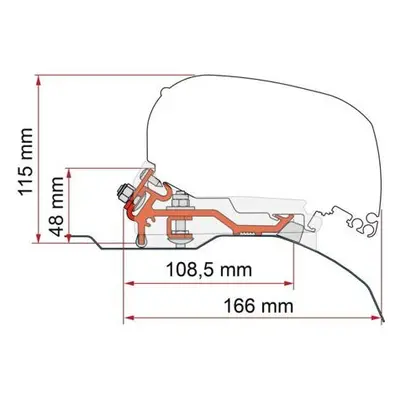 Adaptér pro Fiat Ducato H2 na markýzy Fiamma F80