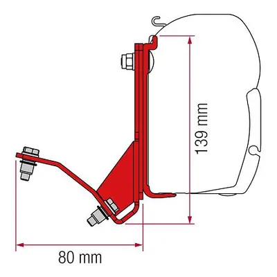 Adaptér pro Renault Trafic na markýzy Fiamma F45/ZIP pro Pössl, Hymer Car