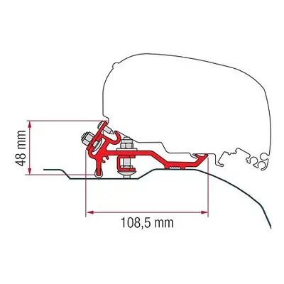 Adaptér pro Fiat Ducato H2 na markýzy Fiamma F80S barva černá