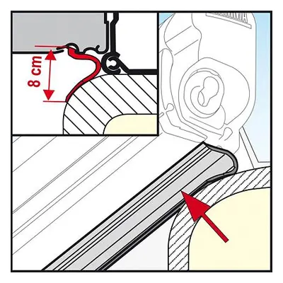 Těsnění proti zatékání vody Rain Guard Lower k markýzám Fiamma F45