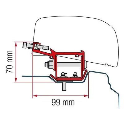 Adaptér pro Renault Trafic na markýzy Fiamma F40van pro Renault Trafic L2 (od 9/2014)