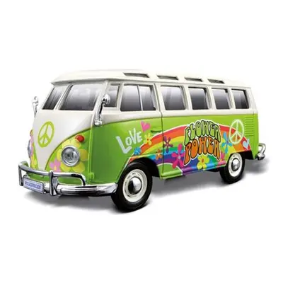 Model auta Maisto VW Van Samba Hippie Line model VW Bus Samba – zelená nebo fialová