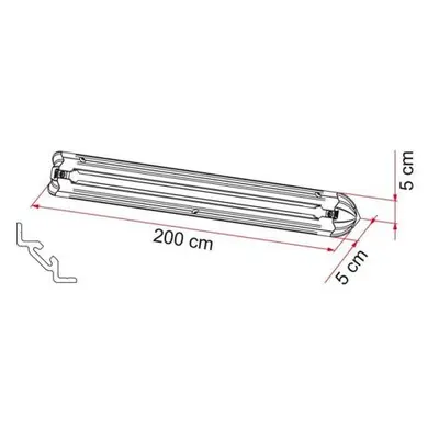 Garážový úložný systém Fiamma Garage-Bars Premium varianta lišta 200 cm, rohová