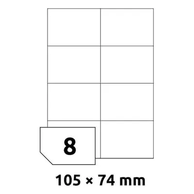 Samolepící etikety 105*74,2 mm, 8et./A4, 100 archů