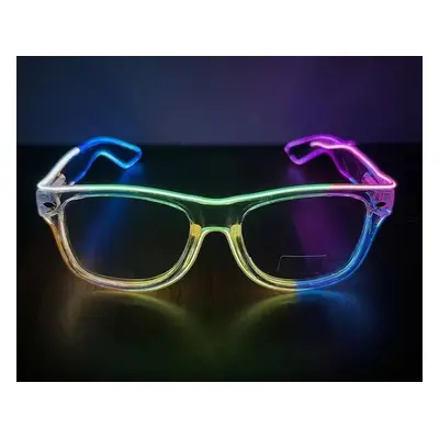 RAVEON Svítící brýle Wayfarer style | Transparent multicolor