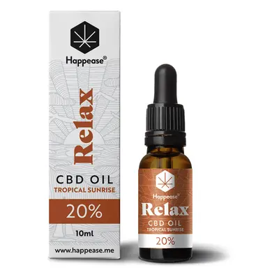 Happease Relax CBD Olej Tropical Sunrise, 20% CBD, 2000mg, 10ml