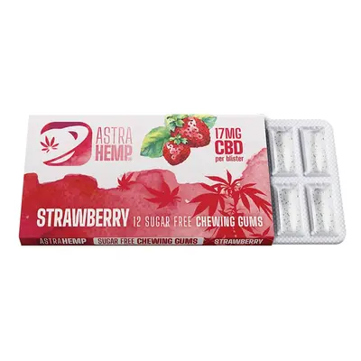 Astra Hemp CBD 17mg Chewing Gum Strawberry 12ks