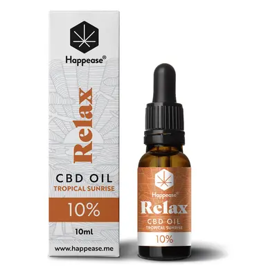 Happease Relax CBD Olej Tropical Sunrise, 10%, 1000mg CBD, 10ml