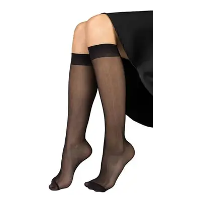 Punčochové podkolenky NYLON KNEE SOCKS 2 páry nero