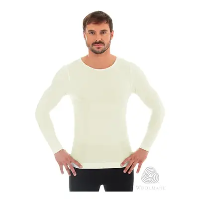 Pánské tričko Merino LS11600 BRUBECK šampaň (ecru)