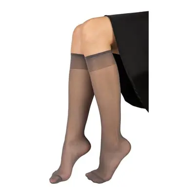 Punčochové podkolenky NYLON KNEE SOCKS 2 páry fumo