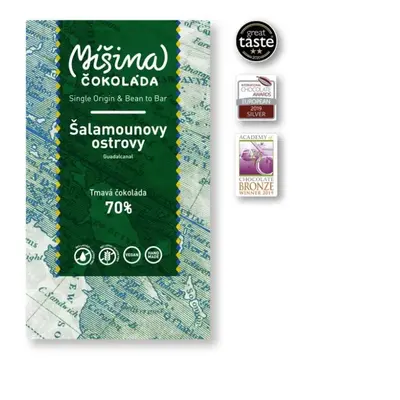 Míšina čokoláda Tmavá čokoláda 70% Šalamounovy ostrovy, 50g