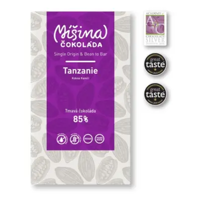 Míšina čokoláda Tmavá 85% Tanzanie, 50g