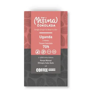 Míšina čokoláda Tmavá čokoláda 70% Uganda s kávou, 50g