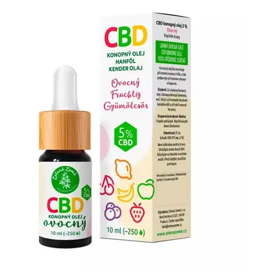 Zelená země CBD kapky s ovocnou příchutí 5%, 10 ml