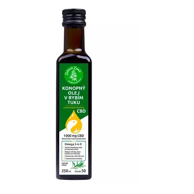 Zelená země Konopný olej v rybím tuku s CBD, 250 ml