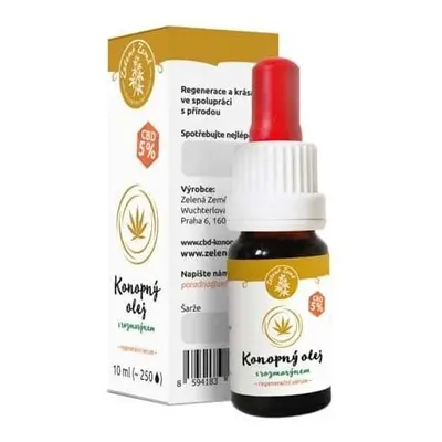 Zelená země CBD olej 5% s rozmarýnem - regenerační sérum 10 ml