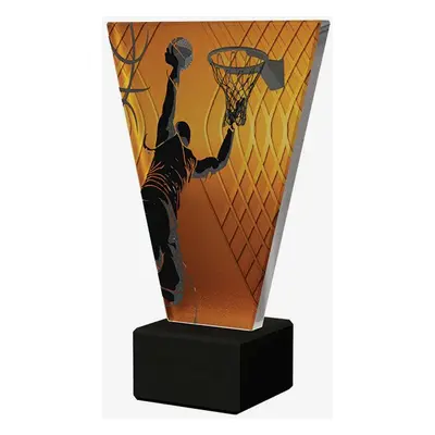 Designová skleněná trofej | Basketbal Výška: 15 cm, Průměr: 1 cm