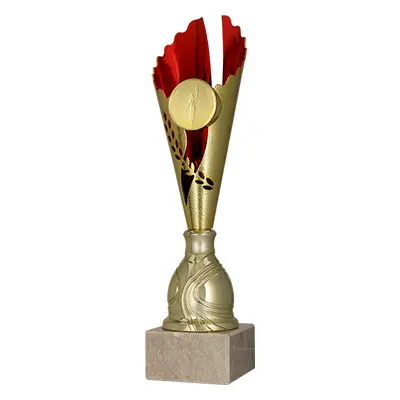 Plastová trofej | Zlato-červená Výška: 37 cm