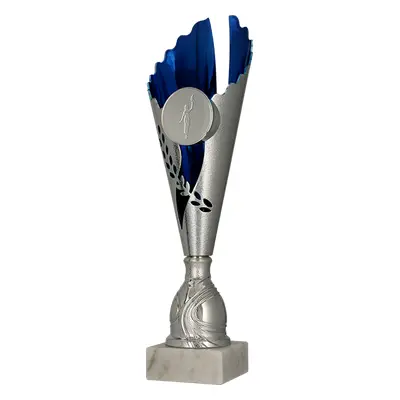 Plastová trofej | Stříbrno-modrý Výška: 34 cm