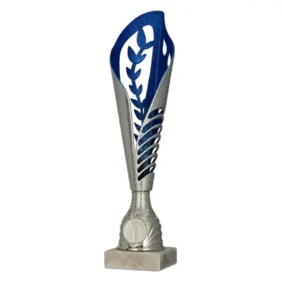 Plastová trofej | Stříbrno-modrý Výška: 32 cm