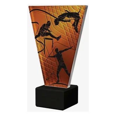 Designová skleněná trofej | Atletika Výška: 15 cm, Průměr: 1 cm