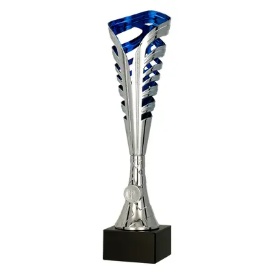 Plastová trofej | Stříbrno-modrá Výška: 38 cm