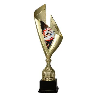 Zlatá kovová trofej se štítem | Plavání Výška: 60 cm