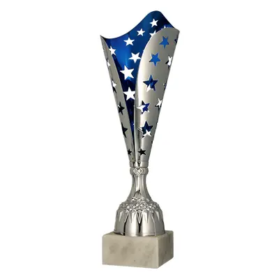 Plastová trofej | Stříbrno-modrý Výška: 48 cm