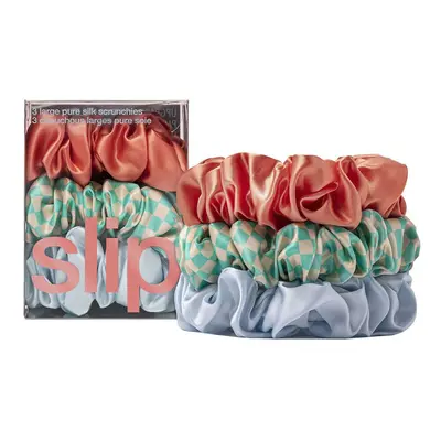 SLIP - 3 Pure Silk Large Scrunchies – Široké gumičky z čistého hedvábí slipsilk