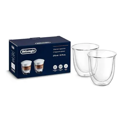 DeLonghi DLSC311 termo sklenice na cappuccino 270 ml, sada 2 ks