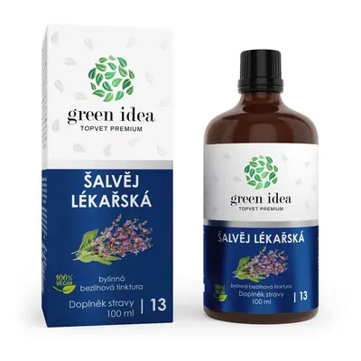 Green idea šalvěj lékařská bezlihová tinktura 100 ml - zažívání, pocení