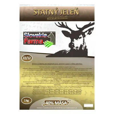 Slovakia Farma - Statný jelen 22/12 hypoalergenní granule pro psy 1 kg