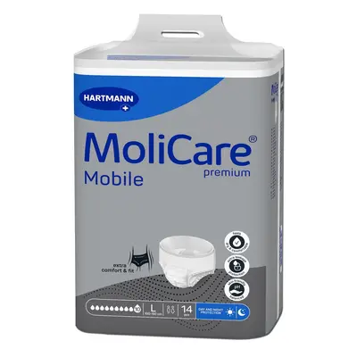 KALHOTKY NAVLÉKACÍ MOLICARE MOBILE 10 KAPEK L BOKY 100-150CM,2786ML,14KS