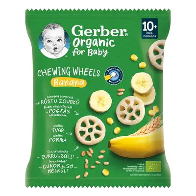 Gerber organic BIO Chewing Wheels křupavá kolečka s banánem