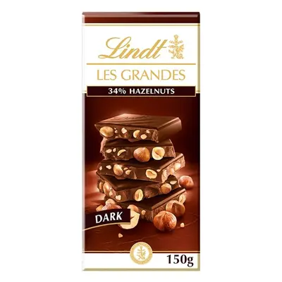 Lindt Les Grandes Hořká čokoláda s celými lískovými jádry