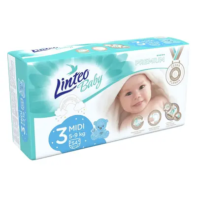 Linteo Baby Premium jednorázové plenky midi (velikost 3) 5–9 kg