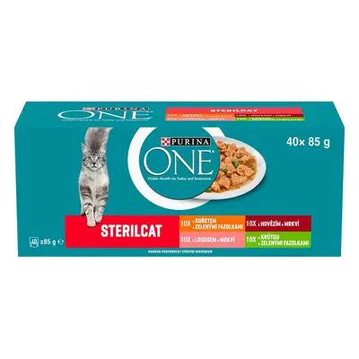 Purina ONE Sterilcat Lahodný výběr ve šťávě pro kočky (40×85 g)