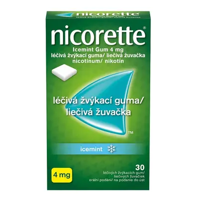 NICORETTE ICEMINT GUM 4MG Léčivá žvýkací guma 30