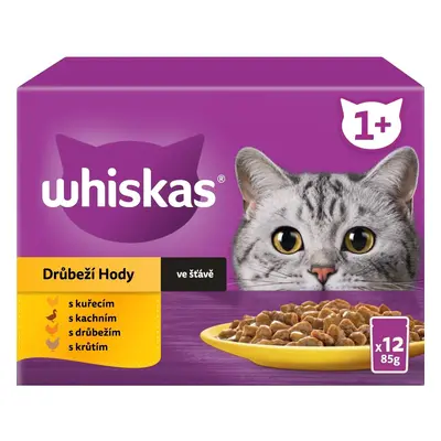 Whiskas Kapsičky pro dospělé kočky drůbeží výběr ve šťávě 12×85 g