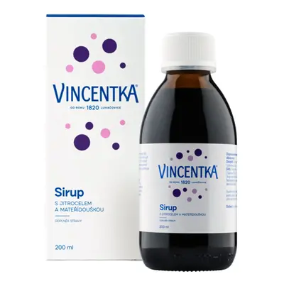 Vincentka Sirup s jitrocelem a mateřídouškou 200ml