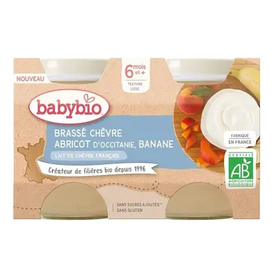 Babybio BIO Brassé z kozího mléka meruňka a banán (2×130 g)