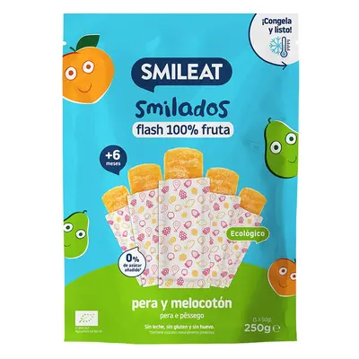 Smileat BIO Ovocné zmrzlinky k zamražení hruška & broskev (5×50 g)