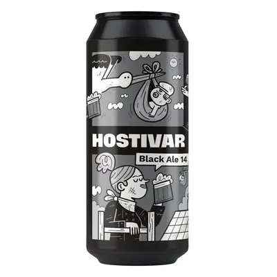 Hostivar 14 Black Ale plech