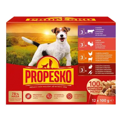 Propesko Kapsičky pro psy 12×100 g (4 druhy)