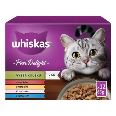 Whiskas Pure Delight výběr kousků v želé pro dospělé kočky (12×85 g)