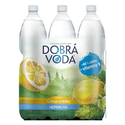 Dobrá voda Neperlivá citron a máta 6×1,5 l