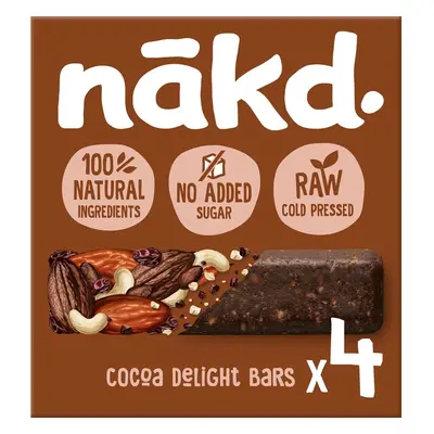 NAKD Cocoa Delight Ovocno-oříškové RAW tyčinky s kakaem 4×35 g