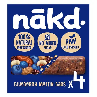 NAKD Blueberry muffin Ovocno-oříškové RAW tyčinky s borůvkami 4×35 g