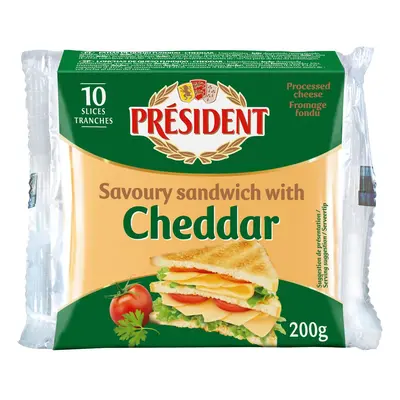 Président Cheddar sýr toast plátky